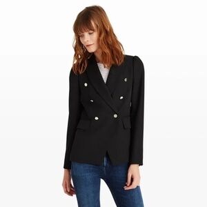 Club Monaco Women's Jowdie Double Breasted Tailored Black Blazer